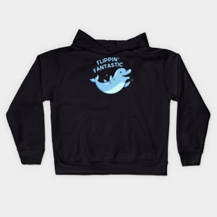 Flippin Fantastic Cute Dolphin Pun Kids Hoodie